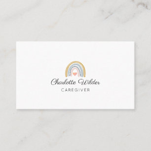 Aquarelle mignonne Arc-en-ciel Carte de visite soi