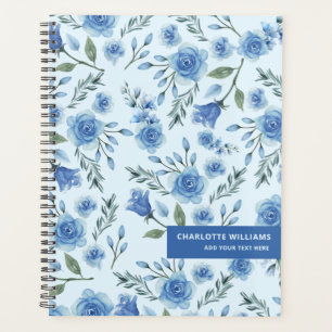 Aquarelle mignonne Bleu Motif Floral