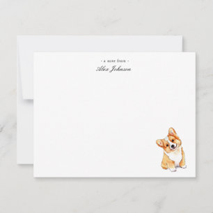 Aquarelle mignonne Corgi Chien Carte de remercieme