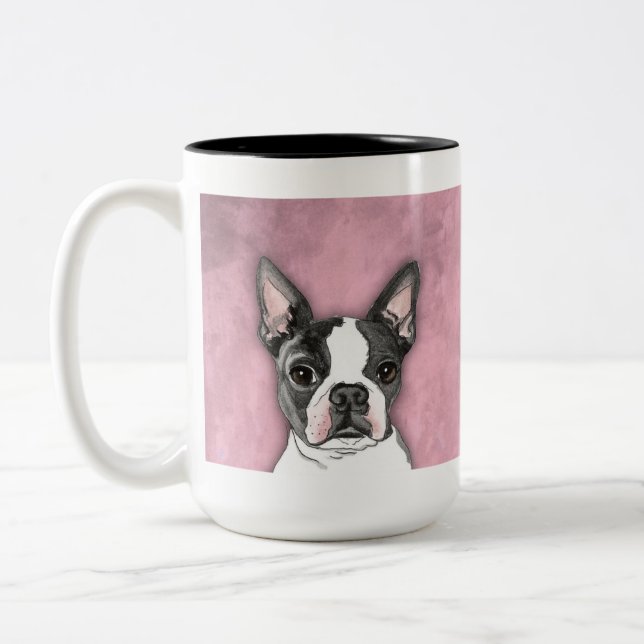 Aquarelle mignonne de chien de tasse de café de (Gauche)