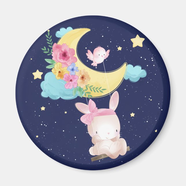 Aquarelle mignonne Magnet Bunny (Devant)