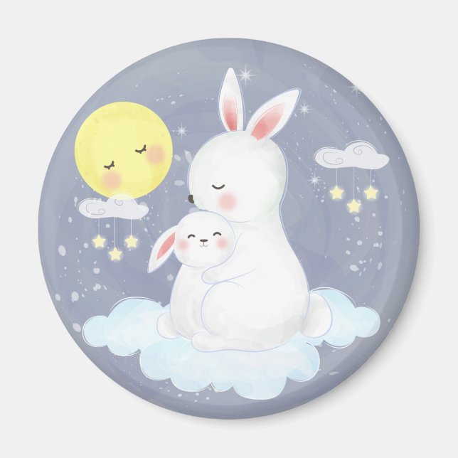 Aquarelle mignonne Magnet Bunny (Devant)
