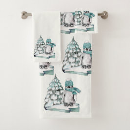 Aquarelle mignonne Pingouin arctique Pine des neig