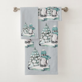 Aquarelle mignonne Pingouin arctique Pine des neig