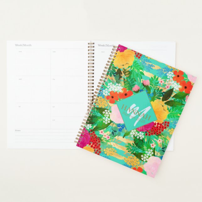 Aquarelle mignonne Rouge & Jaune Floral Biscay Ver (Devant avec enveloppe)