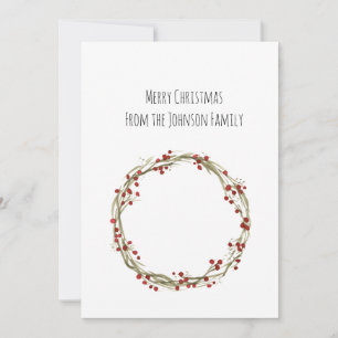 Aquarelle minimale Carte de Noël sans photo