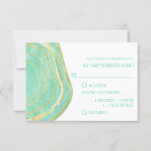 Aquarelle Mint Agate avec or   Choix de repas RSVP