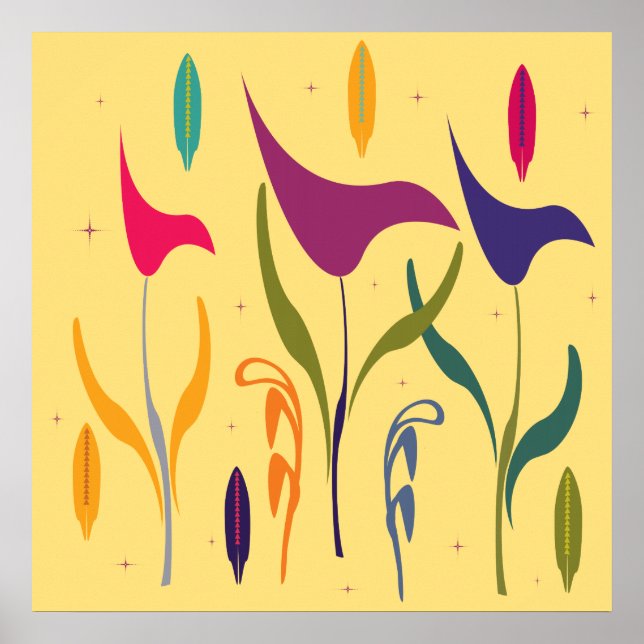 Aquarelle moderne Abstraite Calla Lily Impression (Devant)