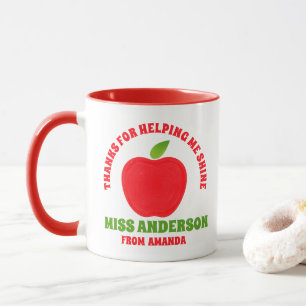 Aquarelle moderne Apple professeur merci tasse cad