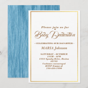Aquarelle moderne Baptême bleu Invitation