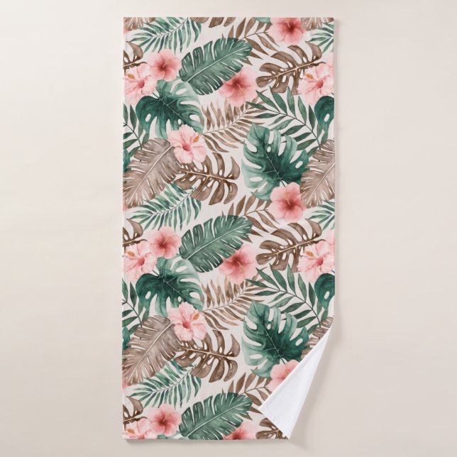 Aquarelle moderne Boho Tropical Floral (Serviette de bain)