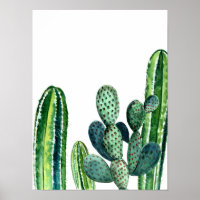 Aquarelle moderne Cactus Poster sud-ouest