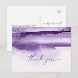 Aquarelle moderne | Carte postale Merci violet