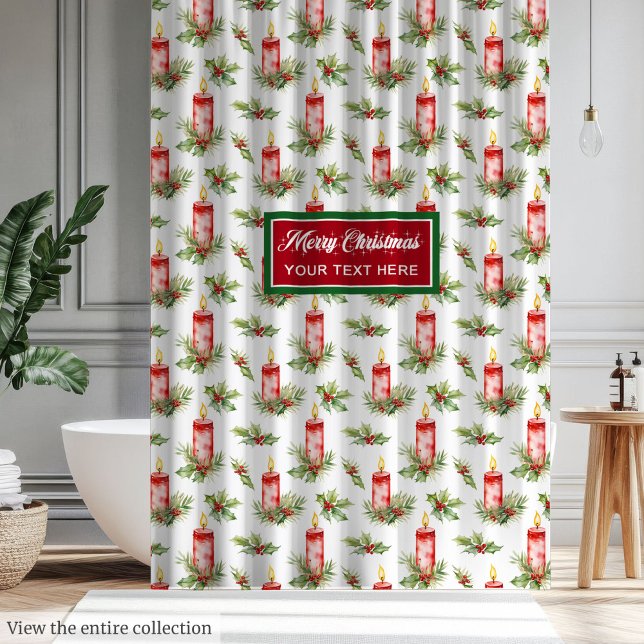 Aquarelle moderne classique rideau de Noël cadeau (Modern watercolor classic Christmas curtain gift)
