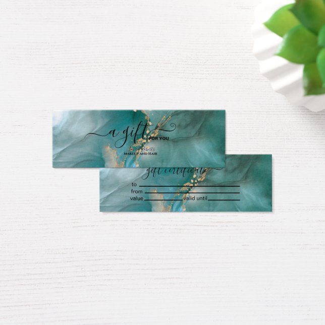 Aquarelle moderne élégante Turquoise et or (Bureau)