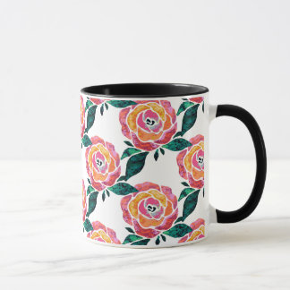 Aquarelle moderne en verre souillé de tasse de