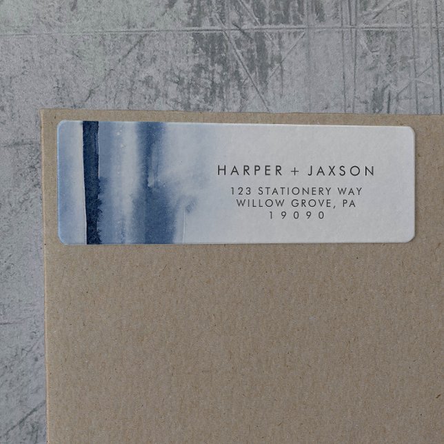 Aquarelle moderne | Étiquette d'adresse de retour  (Créateur téléchargé)