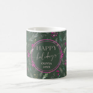 Aquarelle moderne mignonne Joyeux vacances Mug