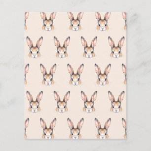 Aquarelle moderne mignonne Papier visage lapin de