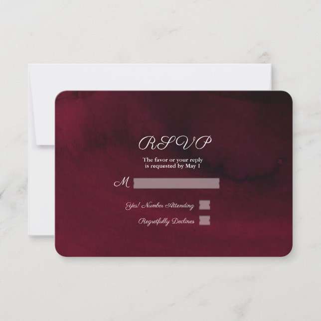 Aquarelle moderne Moody Marine Blue Gold RSVP Répo (Devant)
