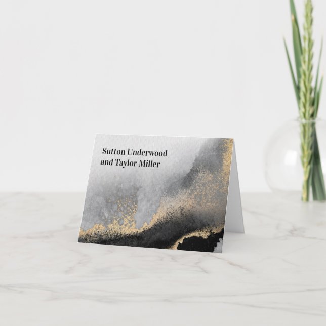 Aquarelle moderne noire et or (Devant)