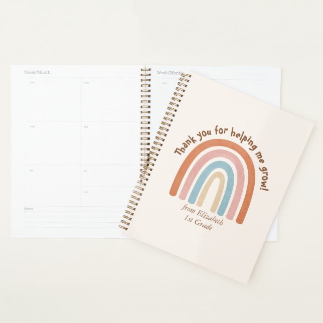 Aquarelle moderne Rainbow Teacher Merci (Devant avec enveloppe)