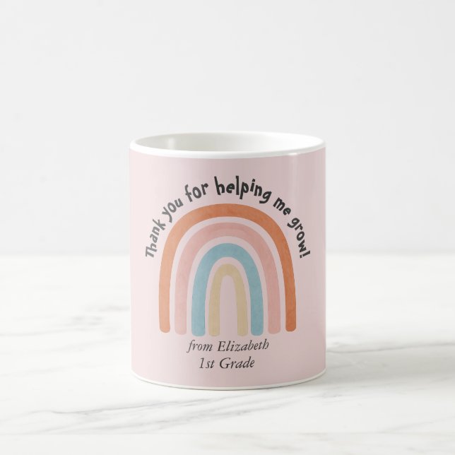 Aquarelle moderne Rainbow Teacher Merci Mug (Centre)