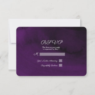 Aquarelle Moderne Réponse RSVP Violet Royal Humeur