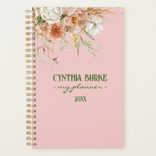 Aquarelle Moelleuse Rose Rose Floral Planner