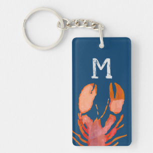 Aquarelle Monogramme de homard Nautique