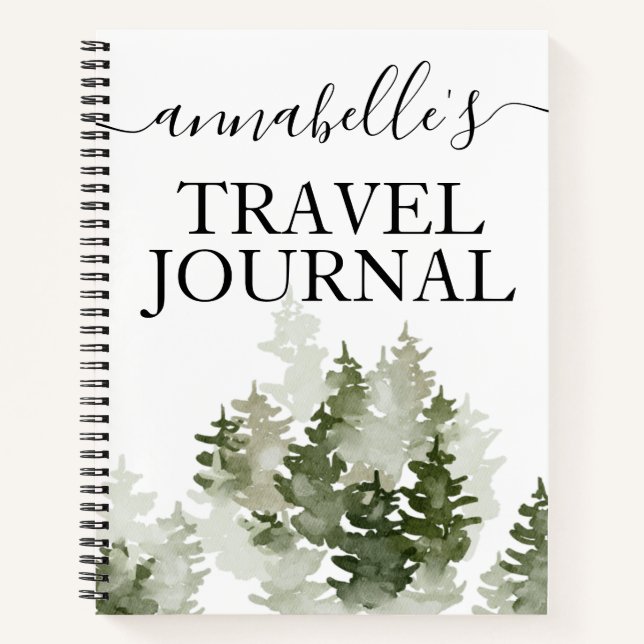Aquarelle Monogramme Travel Journal Carnet (Devant)