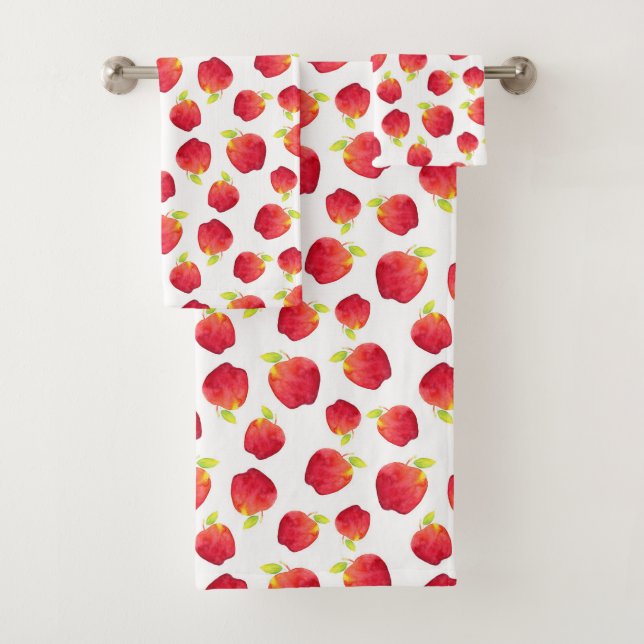 Aquarelle Motif de pomme rouge (En situation)