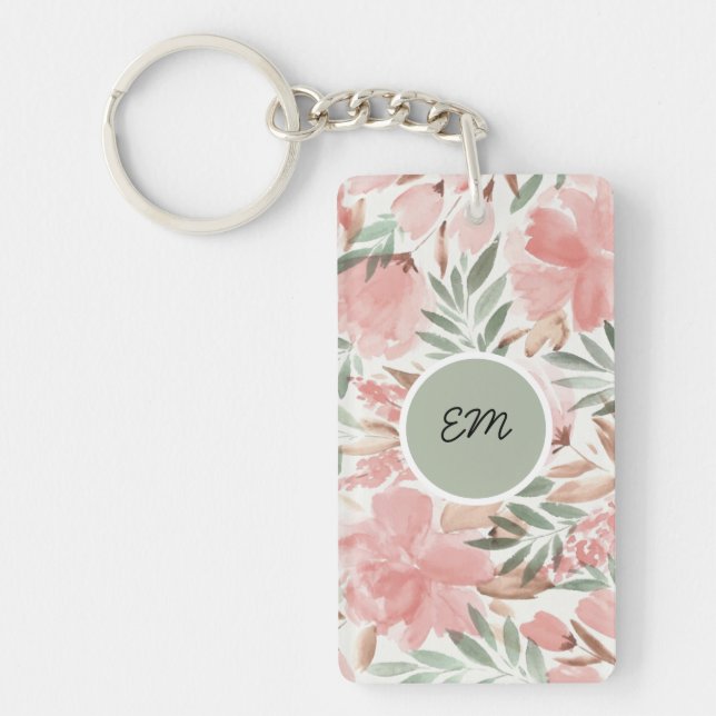 Aquarelle Motif Floral Monogramme (Devant)