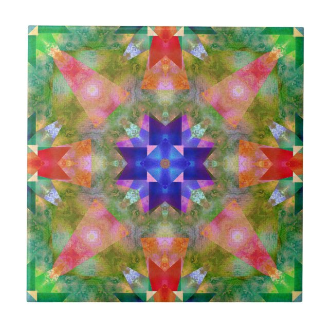Aquarelle Motif géométrique Carreaux en céramique (Devant)