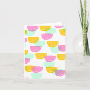 Aquarelle Motif Pastèque Rose Vert Jaune