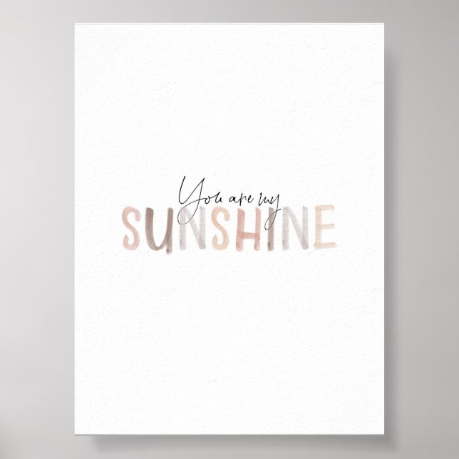Aquarelle neutre tu es mon soleil impression d'art (Devant)