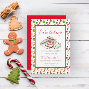Aquarelle Noël Cookies Échange Invitation