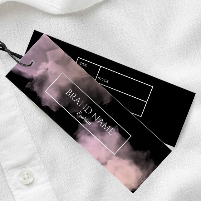 Aquarelle Noir Vêtements d'affaires Hang tag (Créateur téléchargé)