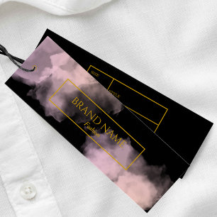Aquarelle Noir Vêtements d'affaires Hang tag Or