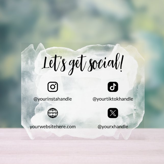 Aquarelle noire blanche, soyons sociables (Neutre)
