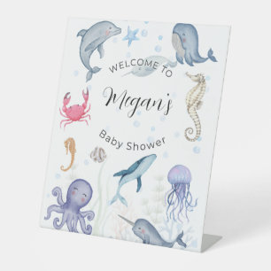 aquarelle océan thème panneau baby shower