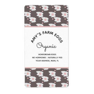 Aquarelle OEufs de ferme Motif Étiquette d'entrepr