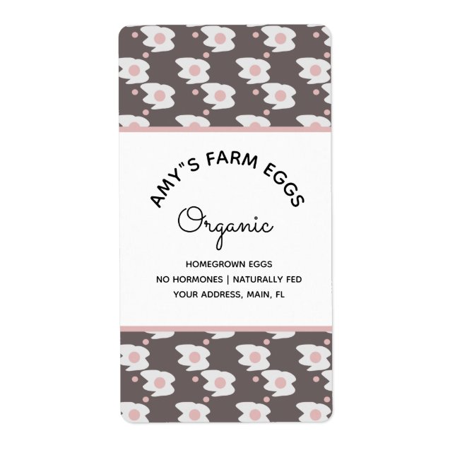 Aquarelle OEufs de ferme Motif Étiquette d'entrepr (Devant)