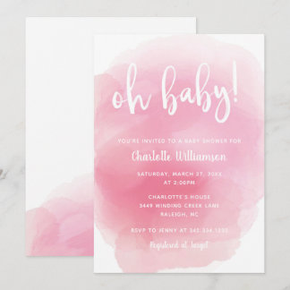 Aquarelle Oh Baby shower Invitation