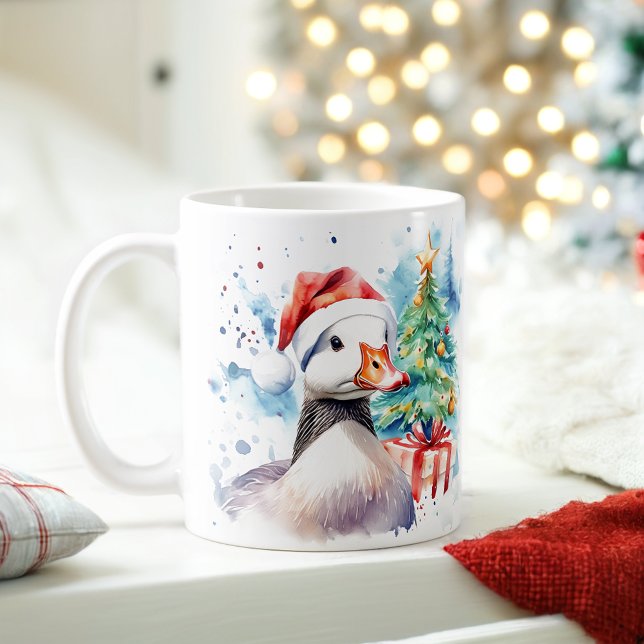 Aquarelle Oie Festive Mug de Noël (Créateur téléchargé)