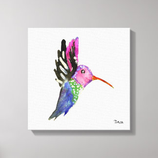 Aquarelle Oiseau en toile de colibri Imprimer