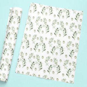 Aquarelle Olive Green Papier cadeau