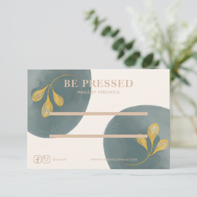 Aquarelle Or Chic Appuyer Sur La Carte D'Affichage (Debout devant)