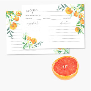Aquarelle orange agrume - carte de recette