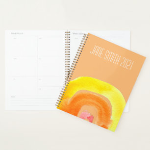 Aquarelle orange arc-en-ciel design coloré